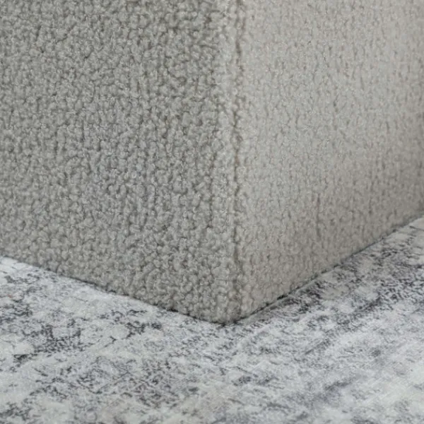 Northio Kistor & Koffertar>Förvaringsfotpall, Klädd Bänk med Lock, Ljusgrå