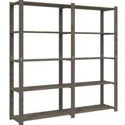 vidaXL Hyllor>Förvaringshylla 5 hyllplan grå 170x38x170 cm massiv furu