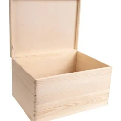 CREATIVE DECO Kistor & Koffertar>Förvaringslåda i trä - - 40x30x24cm - Oslipad - Naturlig - Blandad