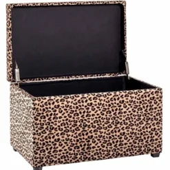 PARIS PRIX Sittpuffar>Förvaringslåda "Läderdörrar" 65cm Brun