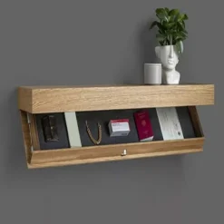 Archipelago Kistor & Koffertar>Förvaringslåda med hemligt fack för värdesaker, dolt fack, sekretessorganisatör, trä, vinskåp, flytande hylla, trä