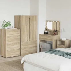 vidaXL Skåp>Förvaringsskåp 2 pcs Sonoma-ek 60 x 48 x 105 cm Konstruerat trä