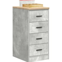 vidaXL Byråer>Förvaringsskåp för garage Betonggrå 40x51x85cm massivt trä furu