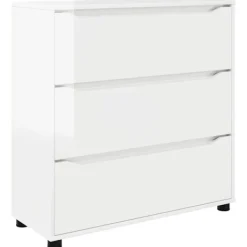 vidaXL Byråer>Förvaringsskåp Högblanka vita 80 x 31 x 81 cm Konstruerat trä