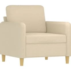 vidaXL Fåtöljer>Fåtölj gräddvit 60 cm tyg