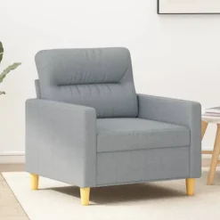 vidaXL Fåtöljer>Fåtölj ljusgrå 60 cm tyg