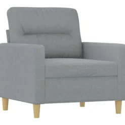 vidaXL Fåtöljer>Fåtölj ljusgrå 60 cm tyg