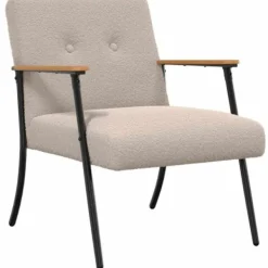 vidaXL Fåtöljer>fåtölj Ljusgrå 59 x 75 x 78 cm Krälsig Ull-liknande Tyg