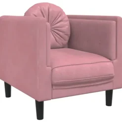 vidaXL Fåtöljer>Fåtölj med dyna rosa sammet