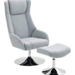 Northio Fåtöljer>Fåtölj med fotpall, armstöd, grå