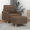 vidaXL Fåtöljer>Fåtölj med fotpall Brun 60 cm tyg