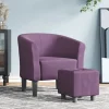 vidaXL Fåtöljer>Fåtölj med fotpall lila tyg