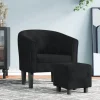 vidaXL Fåtöljer>Fåtölj med fotpall svart sammet