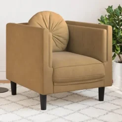 vidaXL Fåtöljer>Fåtölj med kudde brun konstmocka