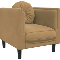 vidaXL Fåtöljer>Fåtölj med kudde brun konstmocka