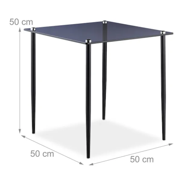 Northix Småbord>Fyrkantigt sidobord i glas