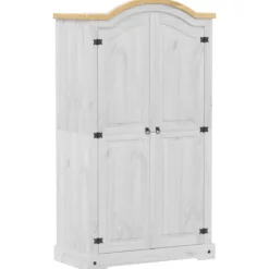 vidaXL Skåp>Garderob Corona vit 102x52x186 cm massiv furu