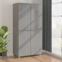 vidaXL Skåp>Garderob HAMAR ljusgrå 89x50x180 cm massiv furu