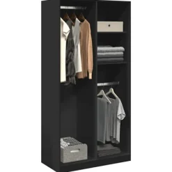 vidaXL Skåp>Garderob svart 100x50x200 cm konstruerat trä