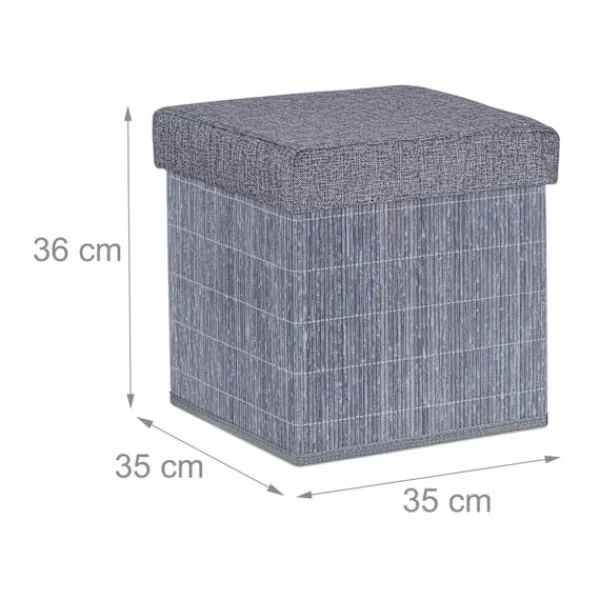 B2X Sittpuffar>Grå pall med förvaringsutrymme