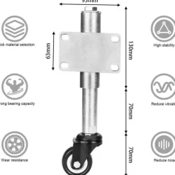 Kontorsmöbler>Grindhjul, länkhjul, grindstamhjul, 2 tum PU grindhjul
