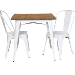 Tusent Matgrupper>Grupp plåt matt med toppskiva i alm med 2 matt a stolar