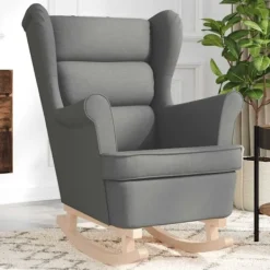 vidaXL Fåtöljer>Gungstol mörkgrå 74x90x102 cm tyg