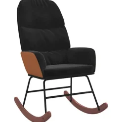 vidaXL Fåtöljer>Gungstol svart sammet