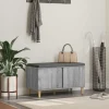 vidaXL Balkongmöbler>Hallbänk med kudde med lagring Grå Sonoma 60 x 38 x 46 cm