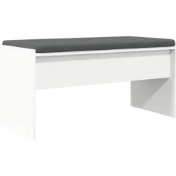 vidaXL Balkongmöbler>Hallbänk med kudde Vit 80 x 38 x 46 cm