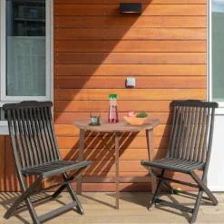 B2X Balkongmöbler>Halvrundt klaffbord träbrunt