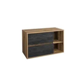 HAMPTON Skåp>BETONG 824 -100BL Skåp p.um 2S uni. / Skåp uw 2Dr uni. 100CM / CU-COC-834012 FSC BLANDNING 70% - 5907611649886