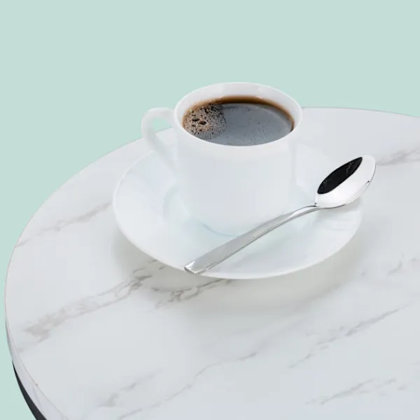 Northix Småbord>Häckningsbord i marmorlook, set med 2, metallben