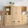 vidaXL Skåp>Högskåp 3 st sonoma-ek konstruerat trä