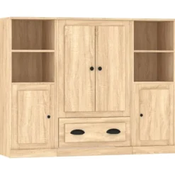 vidaXL Skåp>Högskåp 3 st sonoma-ek konstruerat trä