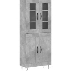 vidaXL Skåp>Högskåp betonggrå 69,5x34x180 cm konstruerat trä