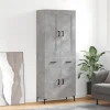 vidaXL Skåp>Högskåp betonggrå 69,5x34x180 cm konstruerat trä