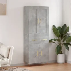 vidaXL Skåp>Högskåp betonggrå 69,5x34x180 cm konstruerat trä