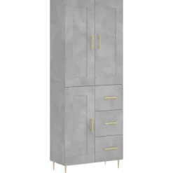 vidaXL Skåp>Högskåp betonggrå 69,5x34x180 cm konstruerat trä