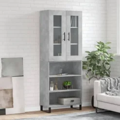 vidaXL Skåp>Högskåp betonggrå 69,5x34x180 cm konstruerat trä