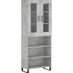 vidaXL Skåp>Högskåp betonggrå 69,5x34x180 cm konstruerat trä