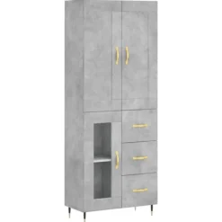 vidaXL Skåp>Högskåp betonggrå 69,5x34x180 cm konstruerat trä