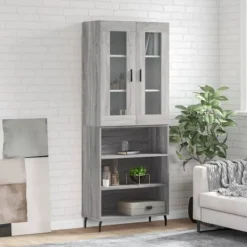 vidaXL Hyllor>Högskåp Grå Sonoma 69,5x34x180 cm konstruerat trä