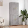 vidaXL Skåp>Högskåp Grå Sonoma 69,5x34x180 cm konstruerat trä