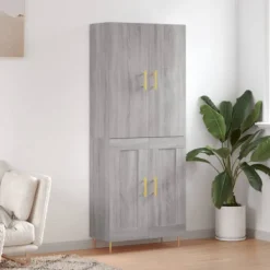 vidaXL Skåp>Högskåp Grå Sonoma 69,5x34x180 cm konstruerat trä