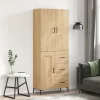 vidaXL Skåp>Högskåp sonoma-ek 69,5x34x180 cm konstruerat trä