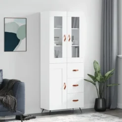 vidaXL Skåp>Högskåp vit 69,5x34x180 cm konstruerat trä