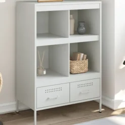 vidaXL Skåp>Högskåp vit 68x39x101,5 cm stål