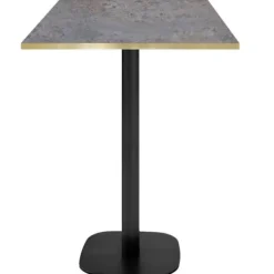 Matbord>Högt bord 60 x 60 cm - Rund cladeira modell med mässingskanter