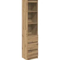 vidaXL Hyllor>Highboard hantverksmässig ek 37,5x35x180 cm konstruerat trä